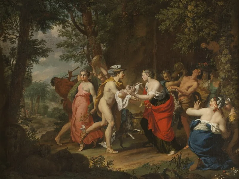 1705-Carl Marcus Tuscher - Mercurio che affida il bambino Bacco alle ninfe a Nisa - Nationalmuseum, Stoccolma